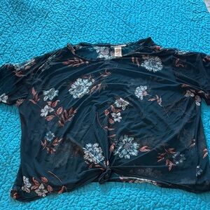 Eye Candy Floral Women's Blouse - Black and Pink